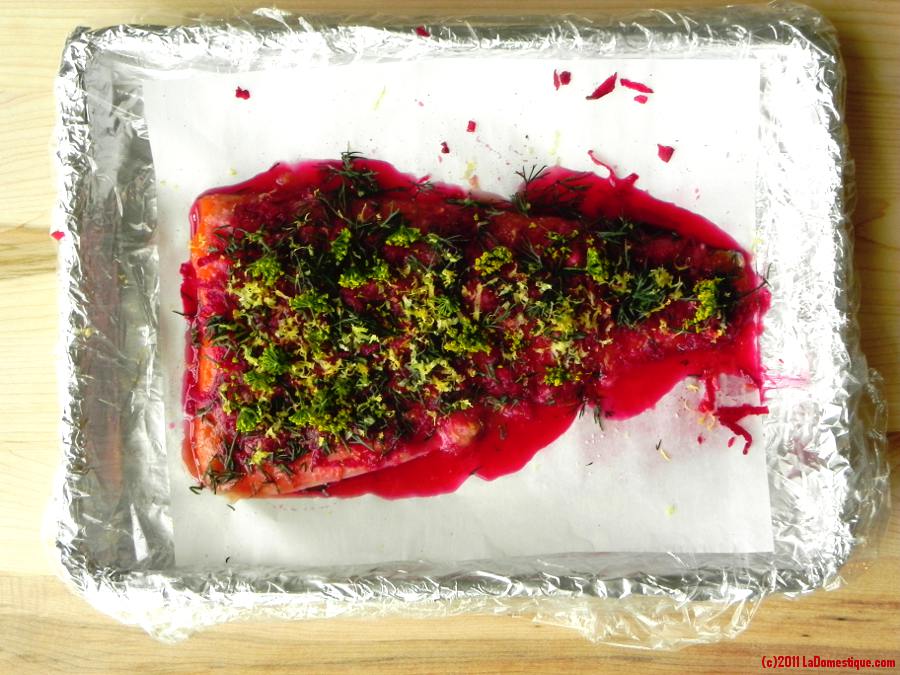 Salmon Cured With Beets (c)2011 LaDomestique.com