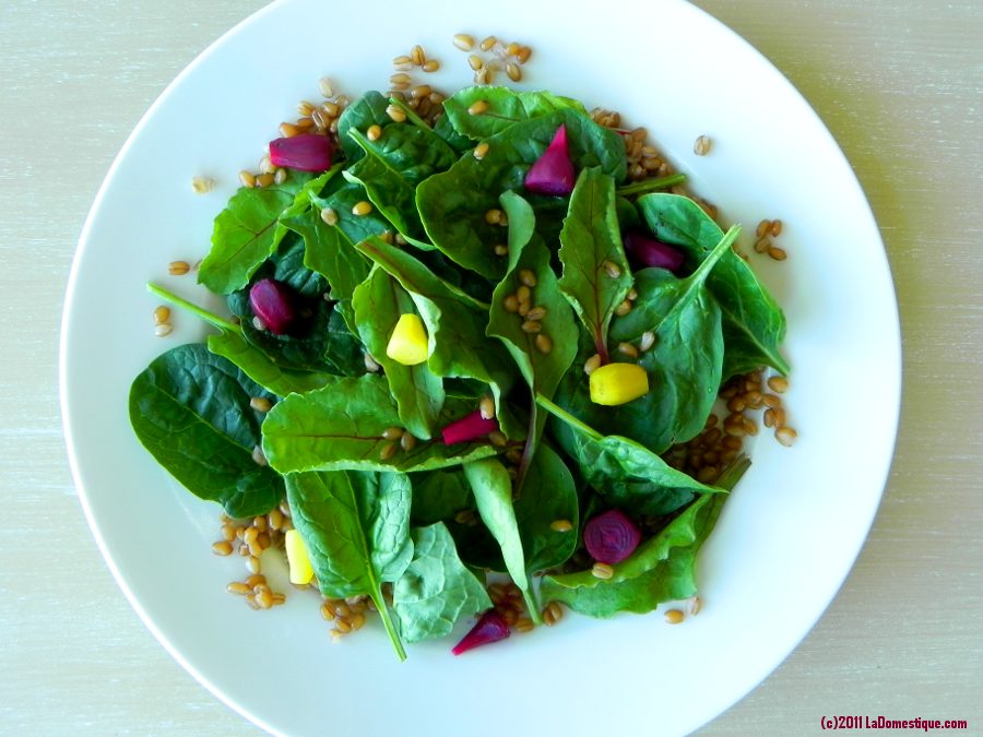 Salad Greens with Strawberry-Ginger Vinaigrette