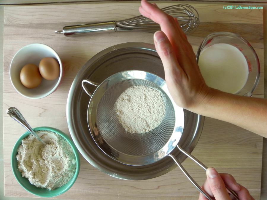 Sifting The Flour For Peach Crepes (c)2011 LaDomestique.com Sifting The Flour For Peach Crepes (c)2011 LaDomestique.com