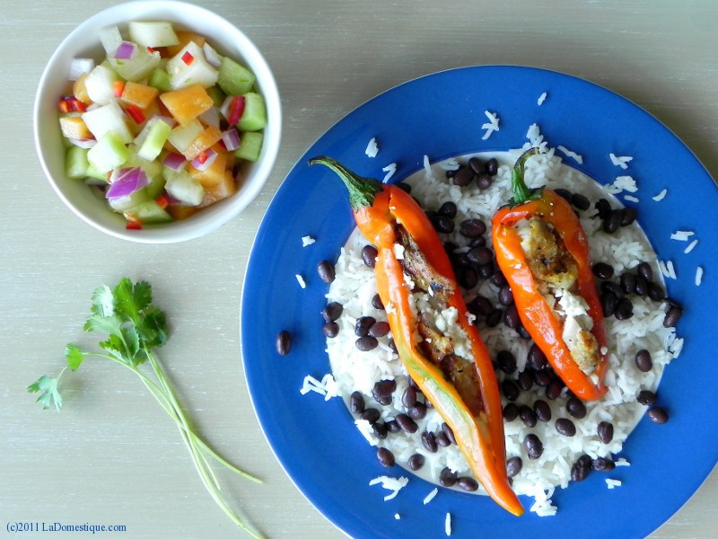 Stuffed Peppers with Melon Salsa
