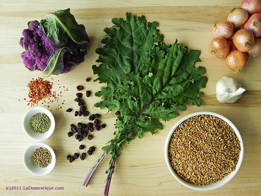Autumn Salad With Kale And Purple Cauliflower (c)2011 LaDomestique.com Autumn Salad With Kale And Purple Cauliflower (c)2011 LaDomestique.com