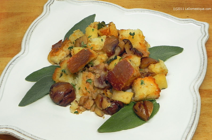 Chestnut Stuffing with Caramelized Onions, Apples & Calvados Chestnut Stuffing with Caramelized Onions, Apples & Calvados