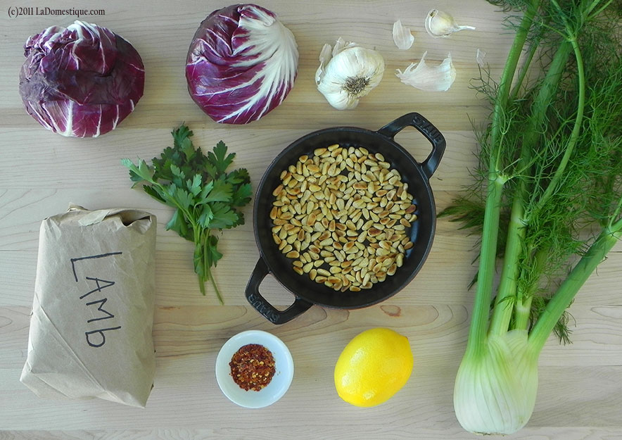 Ingredients for Lebanese Flatbread with Lamb, Pomegrante Molasses & Winter Salad (c)2011 LaDomestique.com Ingredients for Lebanese Flatbread with Lamb, Pomegrante Molasses & Winter Salad (c)2011 LaDomestique.com