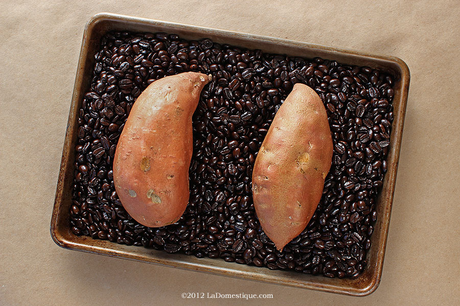 Coffee-Baked Sweet Potatoes with Chili Spice, Crème Fraîche, Lime & Cilantro (c)2012 LaDomestique.com