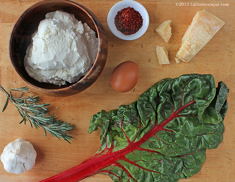 Ingredients for Gnudi with Swiss Chard, Rosemary & Aleppo Pepper (c)2012 LaDomestique.com Ingredients for Gnudi with Swiss Chard, Rosemary & Aleppo Pepper (c)2012 LaDomestique.com