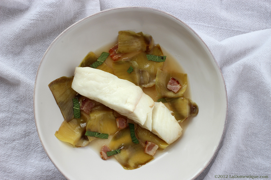 Braised Halibut and Artichokes (c)2012 LaDomestique.com