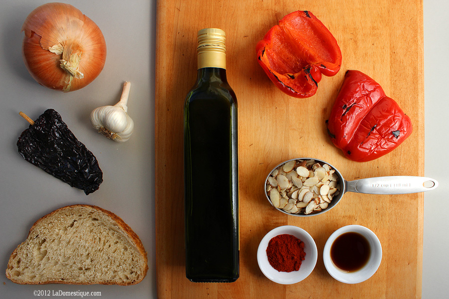 Ingredients fo Grilled Spring Onions with Romesco Sauce (c)2012 LaDomestique.com Ingredients fo Grilled Spring Onions with Romesco Sauce (c)2012 LaDomestique.com