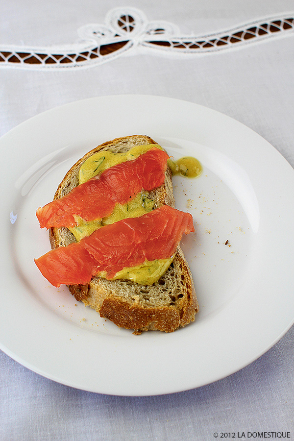 Gravlax with Rye Bread and Mustard-Dill Sauce (c)2012 LaDomestique.com Gravlax with Rye Bread and Mustard-Dill Sauce (c)2012 LaDomestique.com