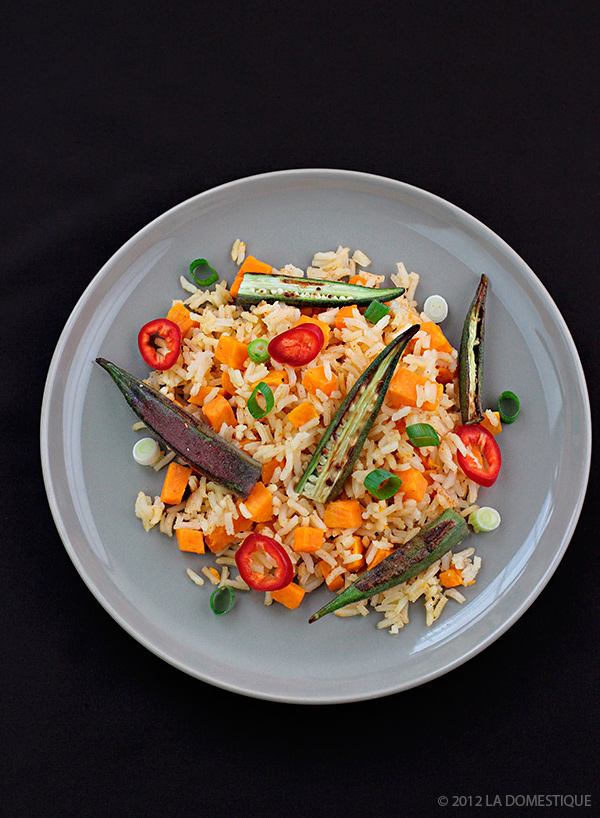 Spiced Rice with Sweet Potatoes and Crispy Okra (c)2012 LaDomestique.com Spiced Rice with Sweet Potatoes and Crispy Okra (c)2012 LaDomestique.com