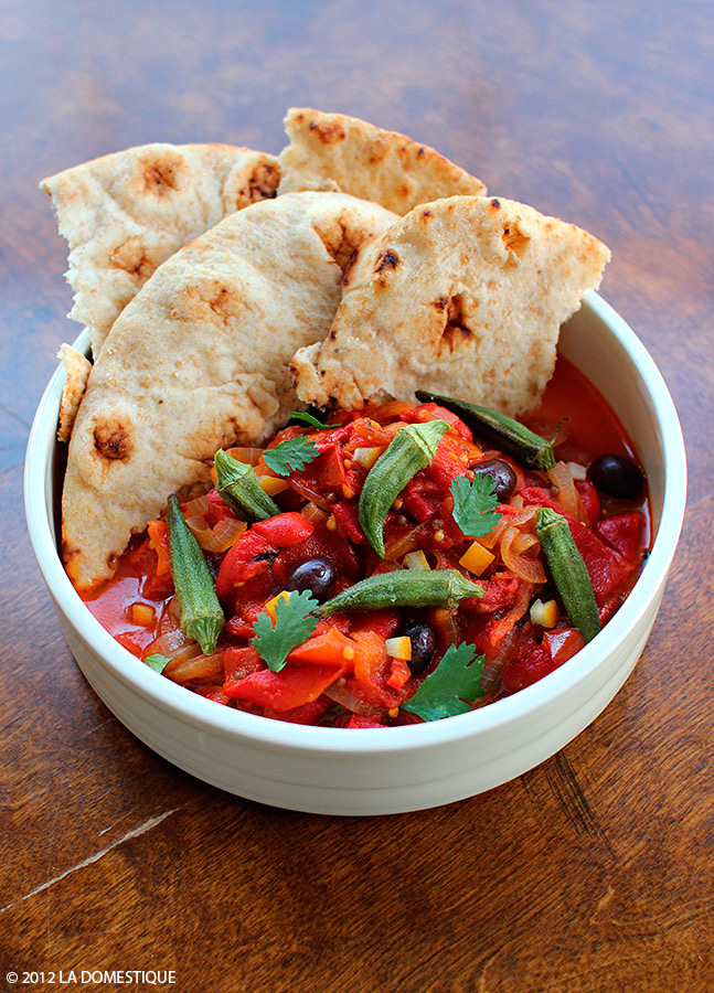 Yotam Ottolenghi's recipe for Okra with Tomato, Lemon and Cilantro (c)2012 LaDomestique.com Yotam Ottolenghi's recipe for Okra with Tomato, Lemon and Cilantro (c)2012 LaDomestique.com