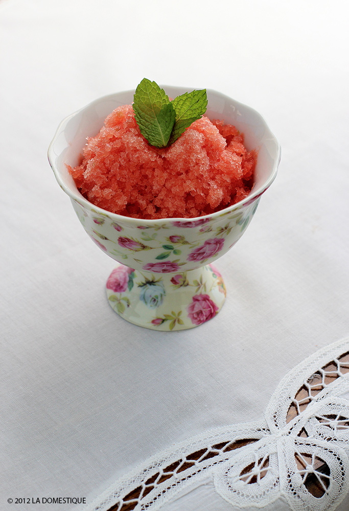 Watermelon Granita with Mint and Lime (c)2012 LaDomestique.com Watermelon Granita with Mint and Lime (c)2012 LaDomestique.com