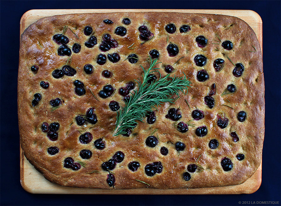Honey Wheat Grape Focaccia with Rosemary (c)2012 La Domestique Honey Wheat Grape Focaccia with Rosemary (c)2012 La Domestique
