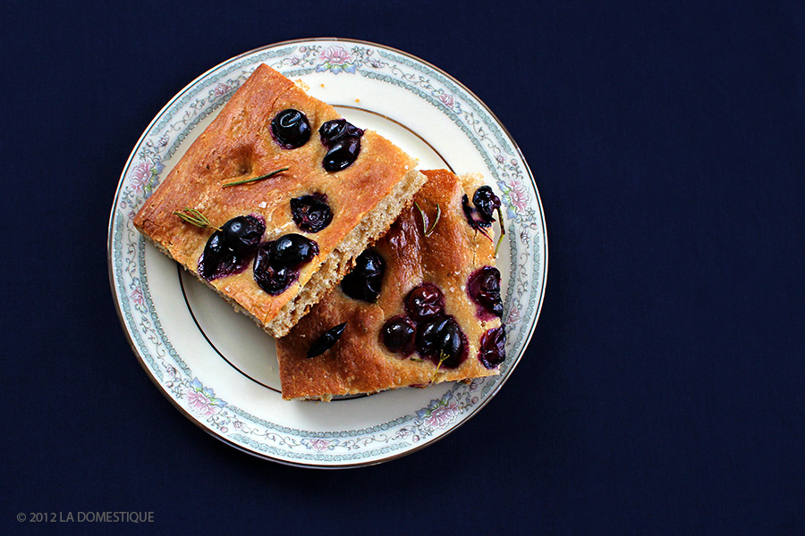 Honey Wheat Grape Focaccia with Rosemary (c)2012 La Domestique Honey Wheat Grape Focaccia with Rosemary (c)2012 La Domestique