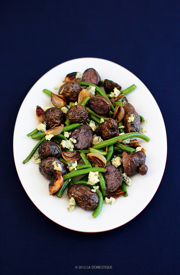 Roasted Potato Salad with Shallots, Green Beans, Blue Cheese, and Balsamic Vinaigrette (c)2012 La Domestique Roasted Potato Salad with Shallots, Green Beans, Blue Cheese, and Balsamic Vinaigrette (c)2012 La Domestique