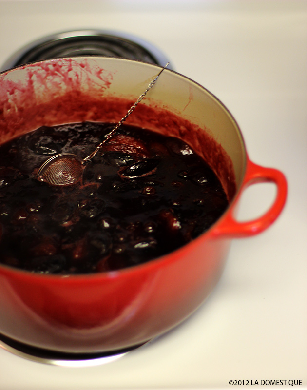 Cooking Italian Prune and Cardamom Conserve on the Stovetop (c) 2012 La Domestique Cooking Italian Prune and Cardamom Conserve on the Stovetop (c) 2012 La Domestique