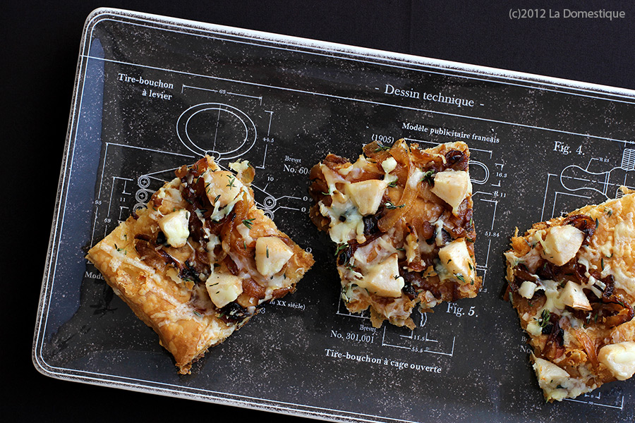 Pear, Cheddar, and Caramelized Onion Tart (c) 2012 La Domestique Pear, Cheddar, and Caramelized Onion Tart (c) 2012 La Domestique