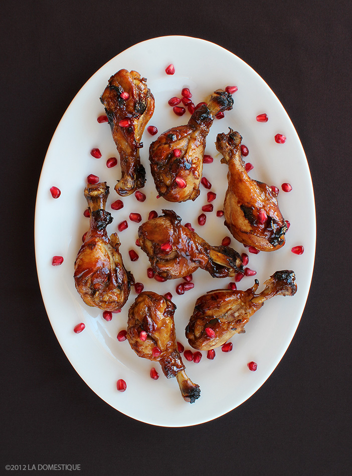 Pomegranate Glazed Chicken Drumsticks (c) 2012 La Domestique Pomegranate Glazed Chicken Drumsticks (c) 2012 La Domestique