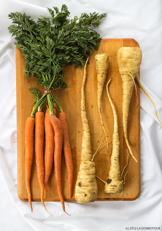 Carrots and Parsnips from the Boulder, Colorado Farmers Market (c)2012 La Domestique Carrots and Parsnips from the Boulder, Colorado Farmers Market (c)2012 La Domestique