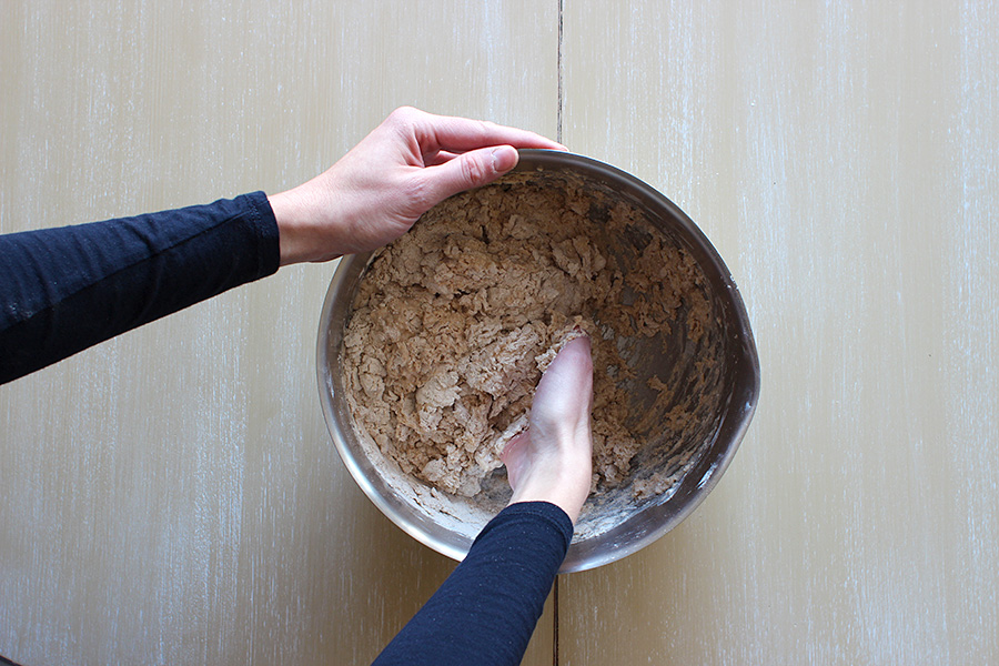 Mixing Irish Brown Soda Bread By Hand (c)2013 La Domestique