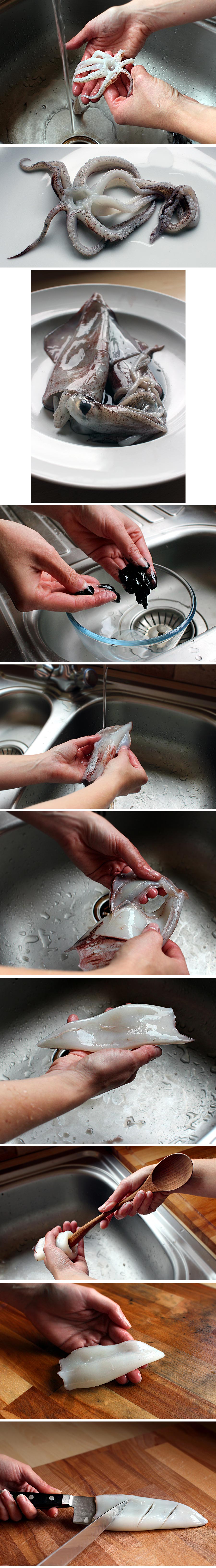 How-To Prepare Whole Squid 2 (c)2013 La Domestique