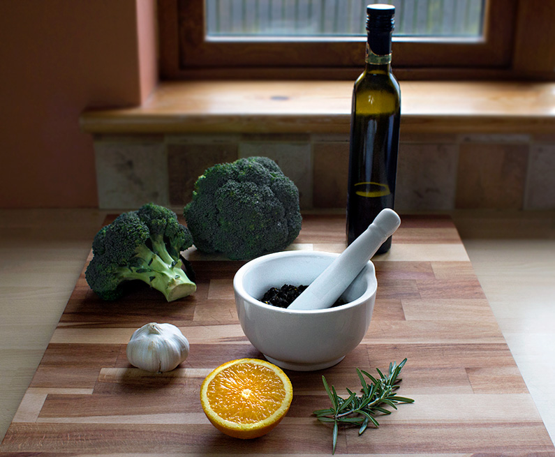 Ingredients Grilled Broccoli with Olive Tapenade ©2014 La Domestique