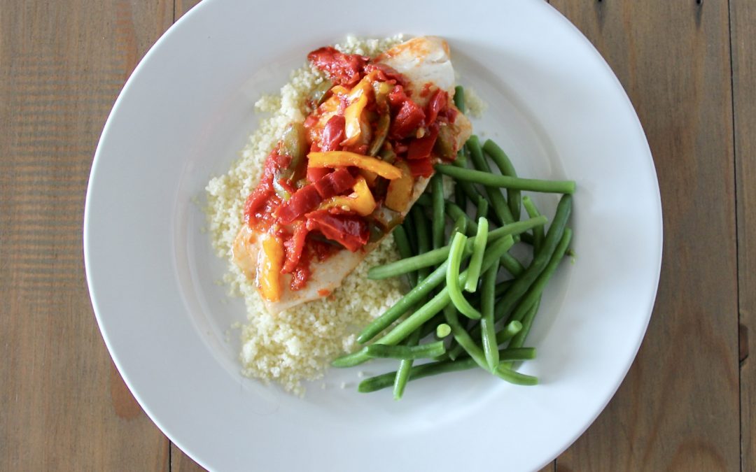 Tilapia with Peppers and Harissa Sauce