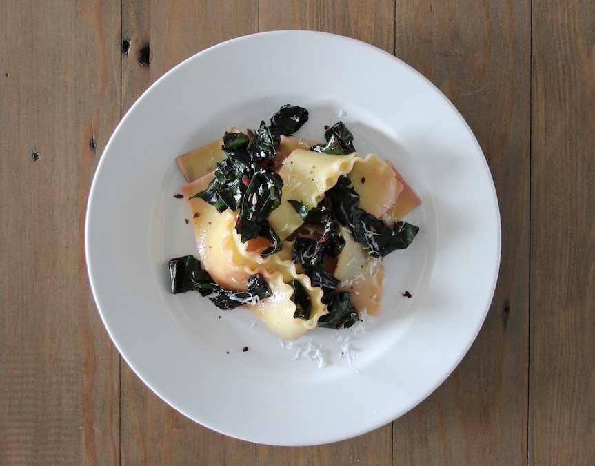 Lemony Pasta with Beet Greens, Fennel Seed, and Aleppo Peppers