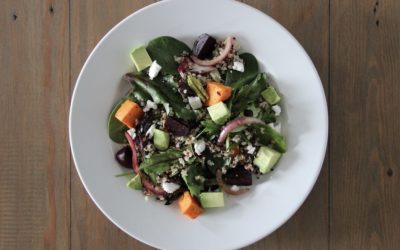 Roasted Beet and Sweet Potato Salad with Quinoa and Balsamic