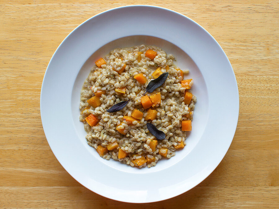 Barley Risotto with Irish Red Ale, Butternut Squash and Sage