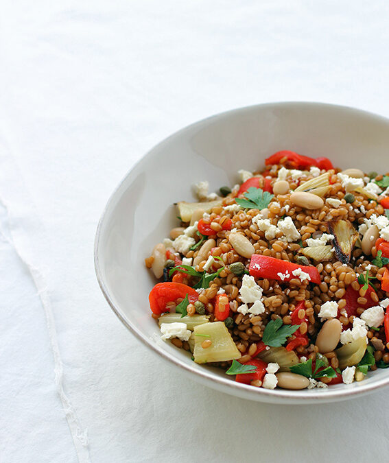 Wheat Berry Salad with Roasted Fennel and Red Bell Pepper